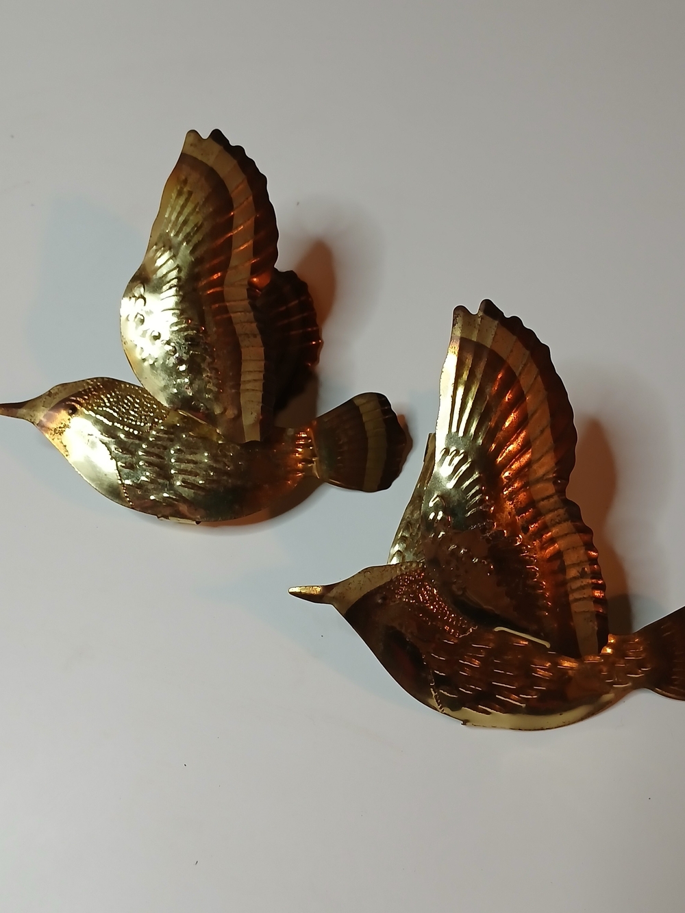 Vintage Home Interiors Brass Birds(Swallows) Wall Decor Set